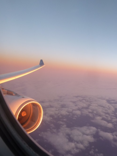 Light on travel - through the airplane window